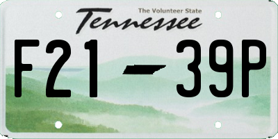 TN license plate F2139P