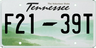 TN license plate F2139T