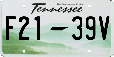 TN license plate F2139V