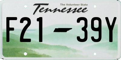 TN license plate F2139Y