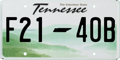 TN license plate F2140B