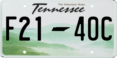 TN license plate F2140C