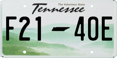 TN license plate F2140E