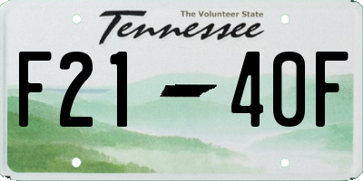 TN license plate F2140F