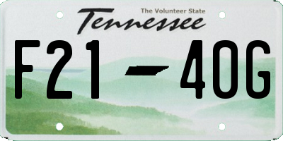 TN license plate F2140G