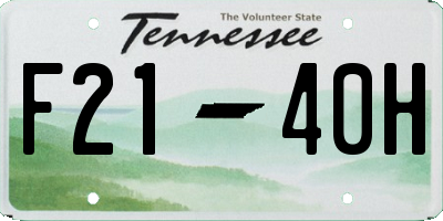 TN license plate F2140H