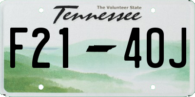 TN license plate F2140J