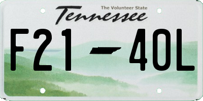 TN license plate F2140L