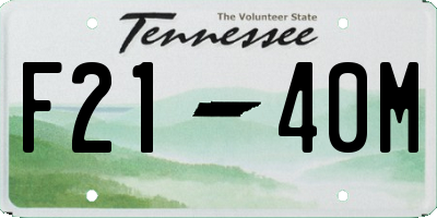 TN license plate F2140M