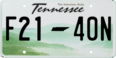 TN license plate F2140N
