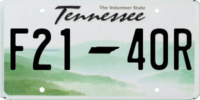 TN license plate F2140R