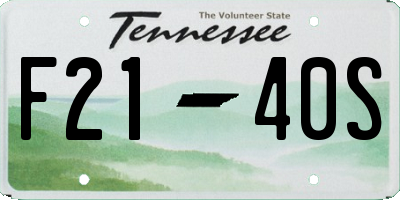 TN license plate F2140S