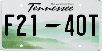 TN license plate F2140T