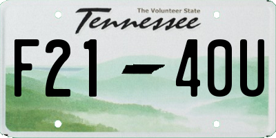 TN license plate F2140U