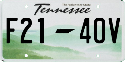 TN license plate F2140V