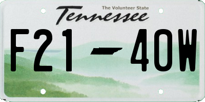 TN license plate F2140W