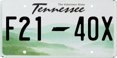 TN license plate F2140X