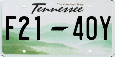TN license plate F2140Y