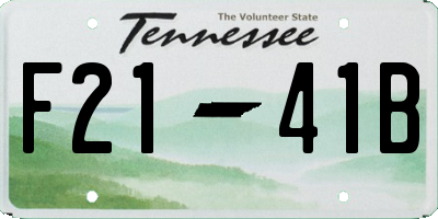 TN license plate F2141B