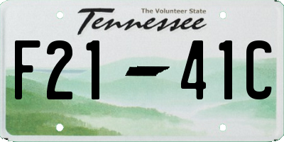 TN license plate F2141C