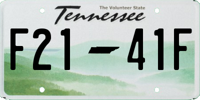 TN license plate F2141F