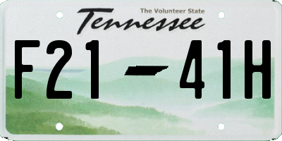 TN license plate F2141H