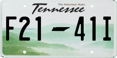 TN license plate F2141I