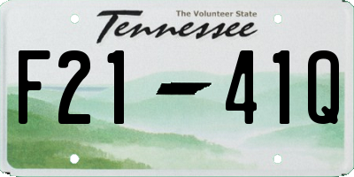 TN license plate F2141Q