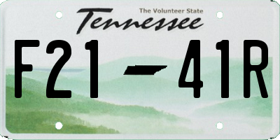TN license plate F2141R