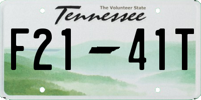 TN license plate F2141T