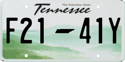 TN license plate F2141Y