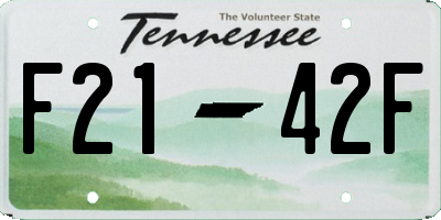TN license plate F2142F