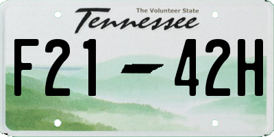 TN license plate F2142H