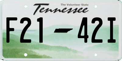 TN license plate F2142I