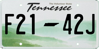 TN license plate F2142J