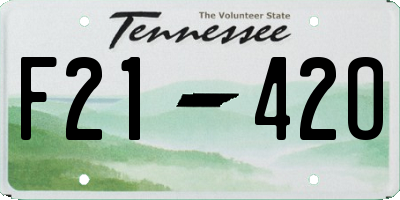 TN license plate F2142O