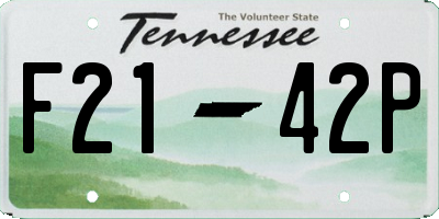 TN license plate F2142P