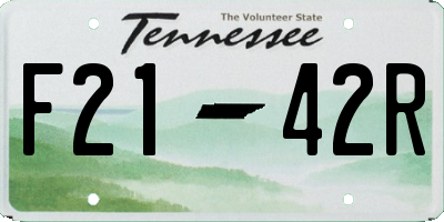 TN license plate F2142R