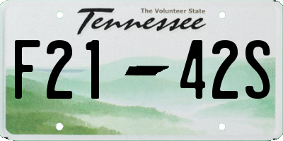 TN license plate F2142S