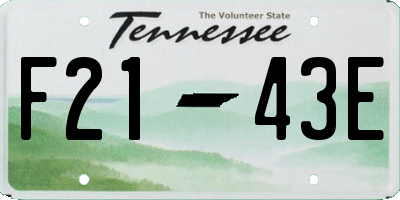 TN license plate F2143E