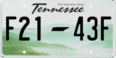 TN license plate F2143F