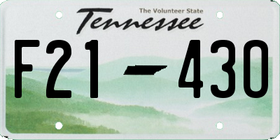 TN license plate F2143O