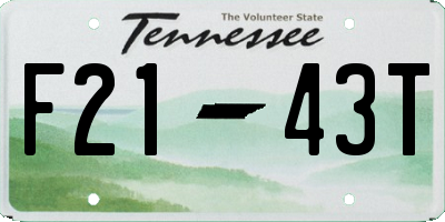 TN license plate F2143T
