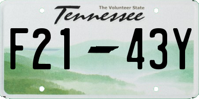 TN license plate F2143Y
