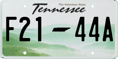 TN license plate F2144A