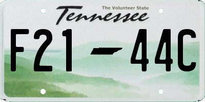 TN license plate F2144C