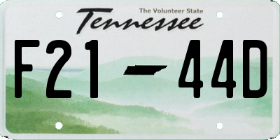 TN license plate F2144D