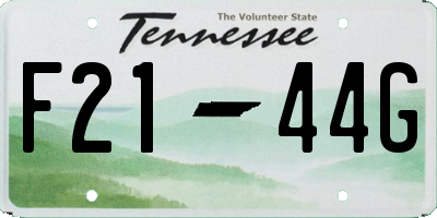 TN license plate F2144G