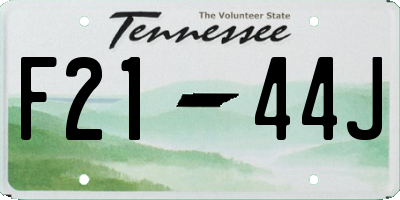 TN license plate F2144J