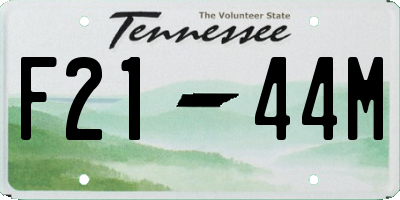 TN license plate F2144M